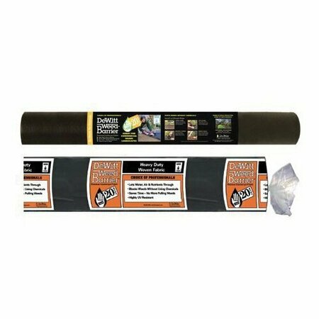 DEWITT Weed-Barrier R-24 Landscape Fabric, 24 ft L, 3 ft W, Polypropylene, Black/Green 20YR-324/DWB41324